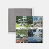 Celebration Florida Square Magnet 4 Afbeeldingen (Voorkant / Achterkant)