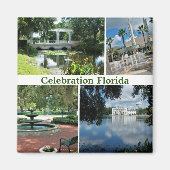Celebration Florida Square Magnet 4 Afbeeldingen (Voorkant)