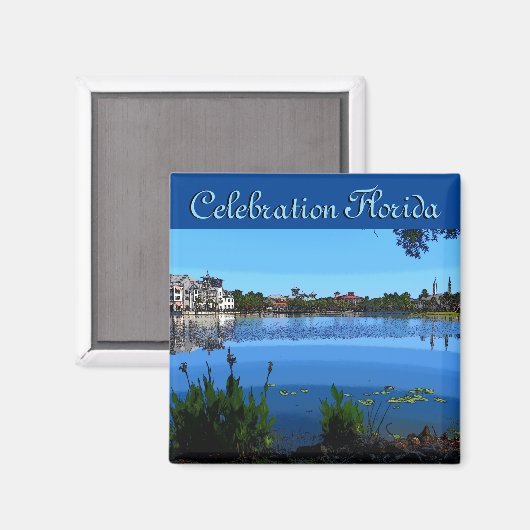Celebration Florida Square magnet met Effects (Voorkant / Achterkant)