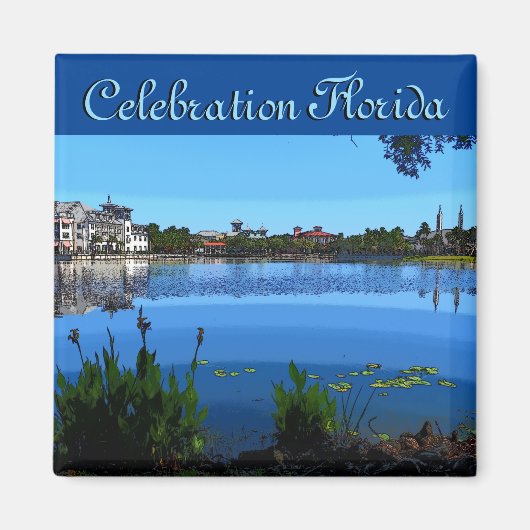 Celebration Florida Square magnet met Effects (Voorkant)