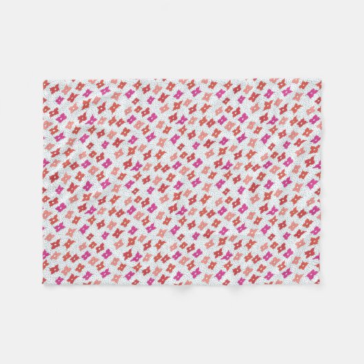 Celebration Flowers and Polka Dots Fleece Deken (Voorkant (Horizontaal))