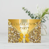 CELEBRATION Glitter Gold Silver Champagne Party Kaart (Staand voorkant)