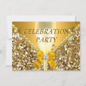 CELEBRATION Glitter Gold Silver Champagne Party Kaart (Voorkant)