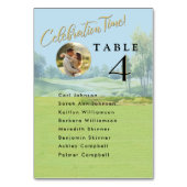 Celebration Golf Wedding Seating 8 Guest Names Kaart (Achterkant)