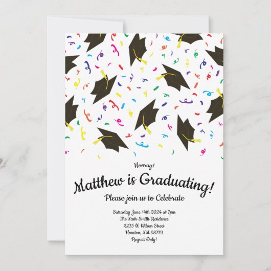 Celebration Graduation Party Colorful Kaart (Voorkant)