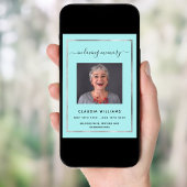 Celebration life funeral bleek blauw fotoprogramma kaart