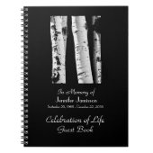 Celebration Life Gastenboek Aspens Zwart-wit Notitieboek (Voorkant)