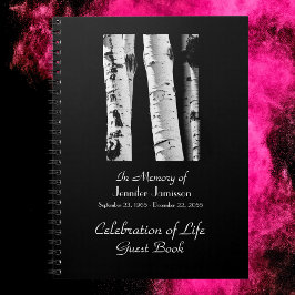 Celebration Life Gastenboek Aspens Zwart-wit Notitieboek