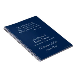Celebration Life Gastenboek Donkerblauw Kies kleur Notitieboek