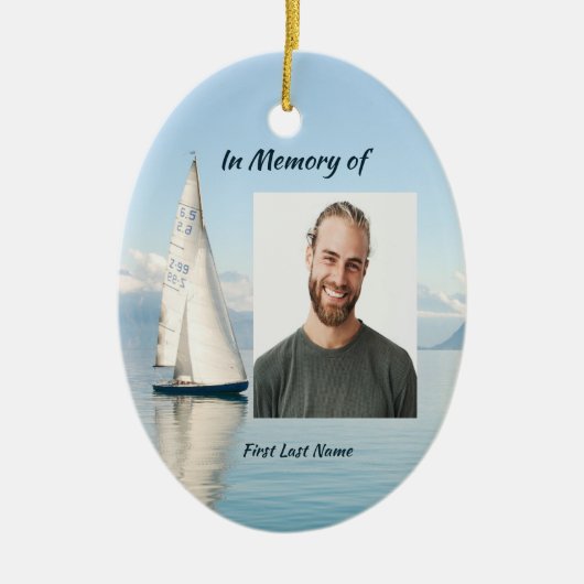 Celebration Life Keepsake Sailor Sailboat Sailing Keramisch Ornament (Voorkant)