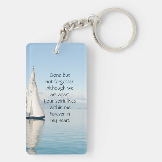 Celebration Life Keepsake Sailor Sailboat Sailing Sleutelhanger (achterkant)
