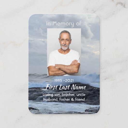 Celebration Life Keepsake Storm Cloud Ocean Wave Visitekaartje (Voorkant)