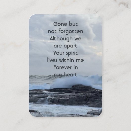 Celebration Life Keepsake Storm Cloud Ocean Wave Visitekaartje (Achterkant)