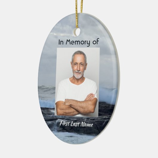 Celebration Life Keepsake Storm Ocean Keramisch Ornament (Links)