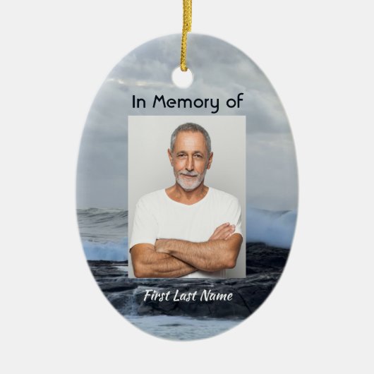 Celebration Life Keepsake Storm Ocean Keramisch Ornament (Voorkant)