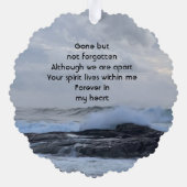 Celebration Life Keepsake Storm Ocean Ornament Kaart (Achterkant)