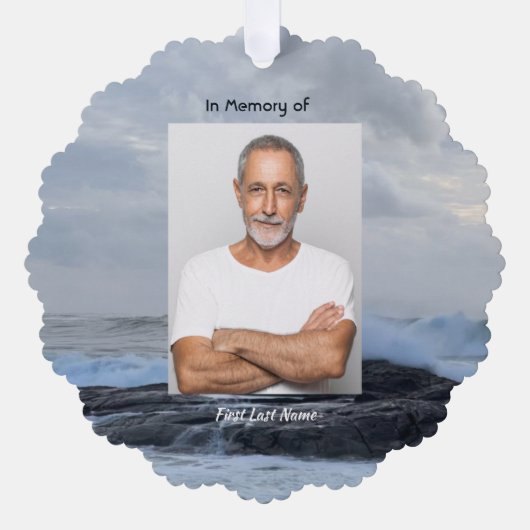 Celebration Life Keepsake Storm Ocean Ornament Kaart (Voorkant)