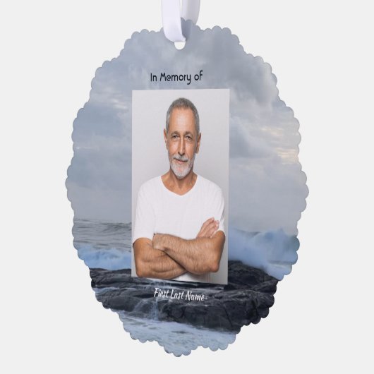 Celebration Life Keepsake Storm Ocean Ornament Kaart (Links)