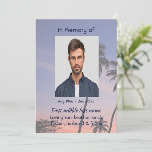 Celebration Life Service Tropical Beach Paradise  Kaart (Staand voorkant)