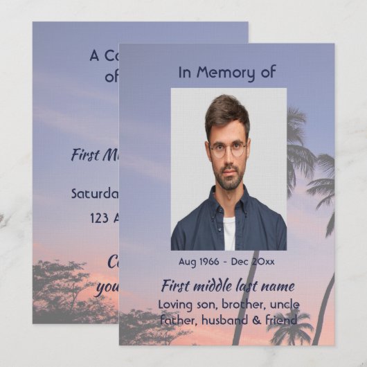 Celebration Life Service Tropical Beach Paradise  Kaart (Voorkant / Achterkant)