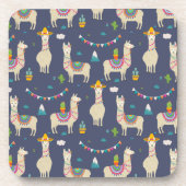 Celebration Llama Pattern Bier Onderzetter (Voorkant)