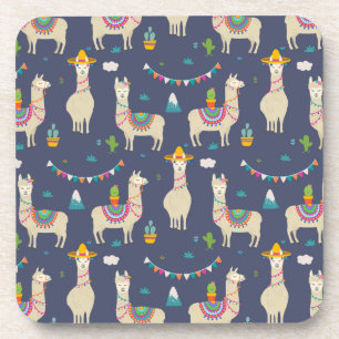 Celebration Llama Pattern Bier Onderzetter