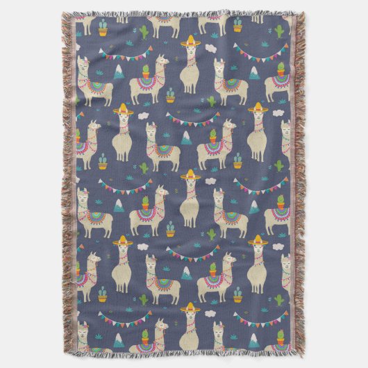 Celebration Llama Pattern Deken (Voorkant Verticaal)