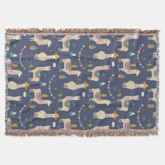 Celebration Llama Pattern Deken (Voorkant)