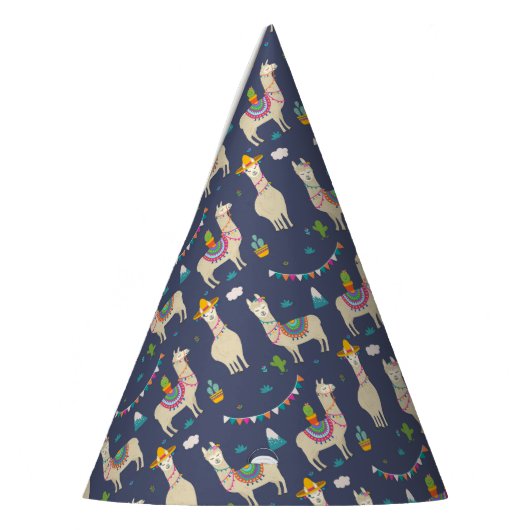 Celebration Llama Pattern Feesthoedjes (Links)