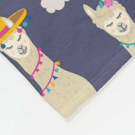 Celebration Llama Pattern Fleece Deken (Hoek)
