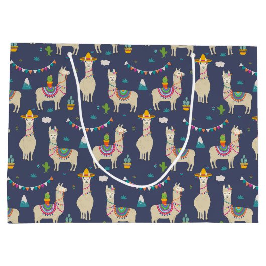 Celebration Llama Pattern Groot Cadeauzakje (Achterkant)