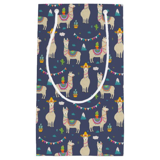Celebration Llama Pattern Klein Cadeauzakje (Voorkant)