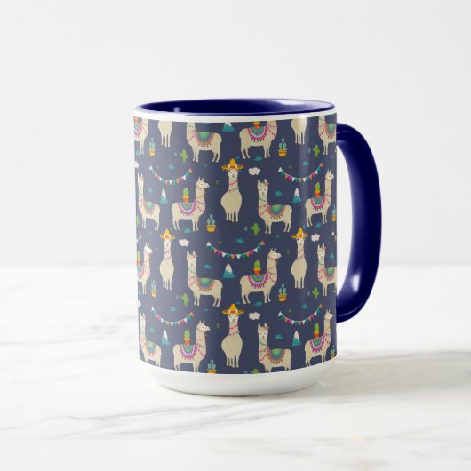 Celebration Llama Pattern Mok (Voorkant rechts)