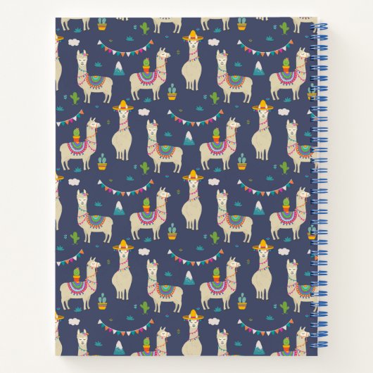 Celebration Llama Pattern Notitieboek (Achterkant)