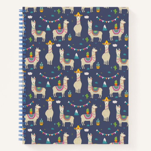 Celebration Llama Pattern Notitieboek (Voorkant)