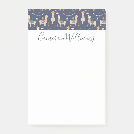 Celebration Llama Pattern Post-it® Notes (Voorkant)