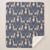 Celebration Llama Pattern Sherpa Deken (Voorkant)