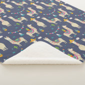 Celebration Llama Pattern Sherpa Deken (3/4)