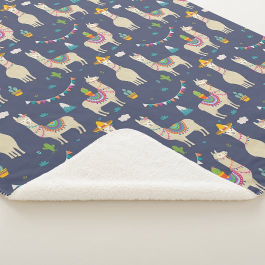 Celebration Llama Pattern Sherpa Deken (3/4)