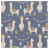 Celebration Llama Pattern Stof (Close Up)