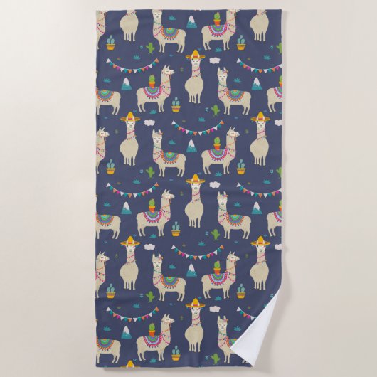 Celebration Llama Pattern Strandlaken (Voorkant)