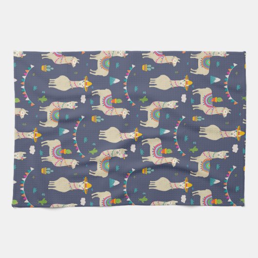 Celebration Llama Pattern Theedoek (Horizontaal)