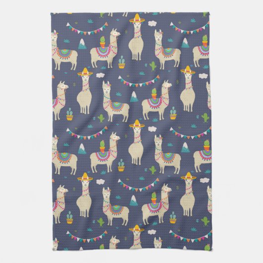 Celebration Llama Pattern Theedoek (Verticaal)