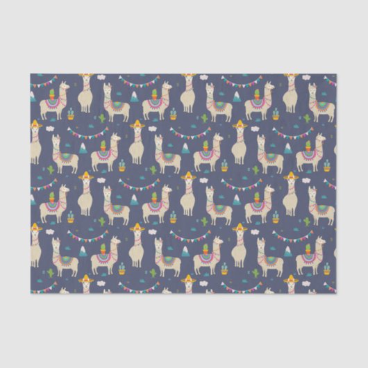 Celebration Llama Pattern Tissuepapier (Voorkant)
