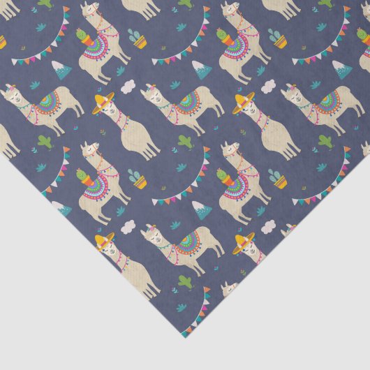 Celebration Llama Pattern Tissuepapier (Detail)