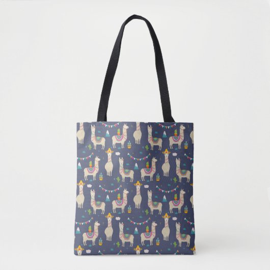 Celebration Llama Pattern Tote Bag (Voorkant)