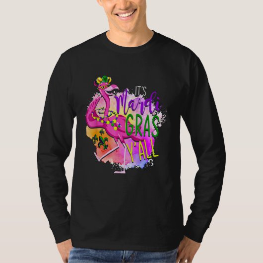 Celebration Masquerade Parade Party Flamingo Mardi T-shirt (Voorkant)