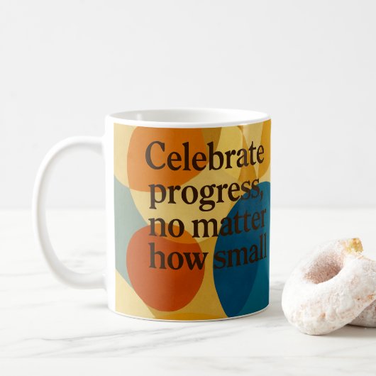 Celebration motivational quote AI art  Koffiemok (Met donut)
