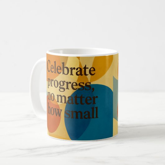 Celebration motivational quote AI art  Koffiemok (Voorkant links)