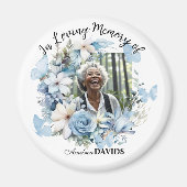 Celebration Of Life 1 Photo Garland Blue Floral  Magneet (Voorkant)